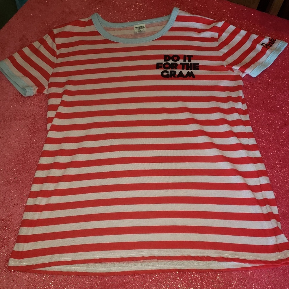 VS PINK 'Do It For The Gram' Ringer Tee